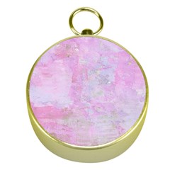 Soft Pink Watercolor Art Gold Compasses