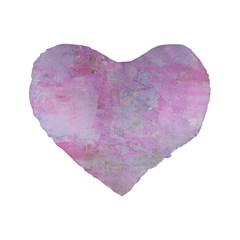 Soft Pink Watercolor Art Standard 16  Premium Flano Heart Shape Cushions by yoursparklingshop