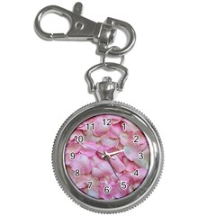 Romantic Pink Rose Petals Floral  Key Chain Watches