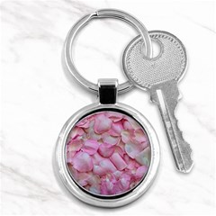 Romantic Pink Rose Petals Floral  Key Chains (round)  by yoursparklingshop