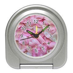 Romantic Pink Rose Petals Floral  Travel Alarm Clocks by yoursparklingshop