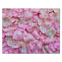 Romantic Pink Rose Petals Floral  Rectangular Jigsaw Puzzl by yoursparklingshop