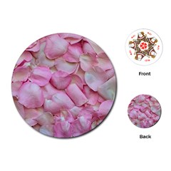 Romantic Pink Rose Petals Floral  Playing Cards (round)  by yoursparklingshop