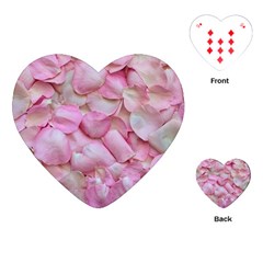 Romantic Pink Rose Petals Floral  Playing Cards (heart)  by yoursparklingshop