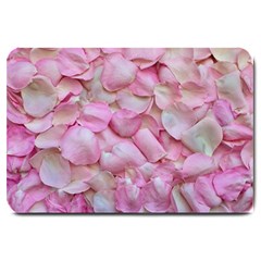 Romantic Pink Rose Petals Floral  Large Doormat  by yoursparklingshop