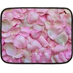 Romantic Pink Rose Petals Floral  Double Sided Fleece Blanket (Mini)  35 x27  Blanket Front