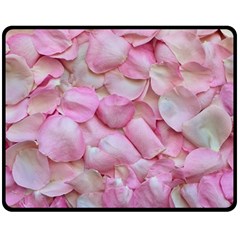 Romantic Pink Rose Petals Floral  Fleece Blanket (medium)  by yoursparklingshop