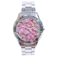 Romantic Pink Rose Petals Floral  Stainless Steel Analogue Watch by yoursparklingshop