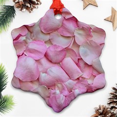 Romantic Pink Rose Petals Floral  Ornament (snowflake) by yoursparklingshop