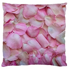 Romantic Pink Rose Petals Floral  Large Cushion Case (one Side) by yoursparklingshop