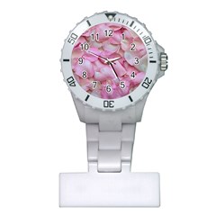 Romantic Pink Rose Petals Floral  Plastic Nurses Watch by yoursparklingshop