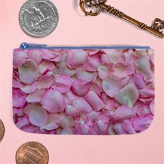 Romantic Pink Rose Petals Floral  Large Coin Purse by yoursparklingshop