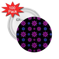 Stylized Dark Floral Pattern 2 25  Buttons (100 Pack)  by dflcprints