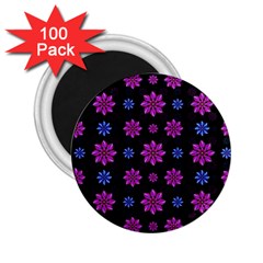 Stylized Dark Floral Pattern 2 25  Magnets (100 Pack)  by dflcprints