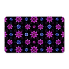 Stylized Dark Floral Pattern Magnet (rectangular) by dflcprints