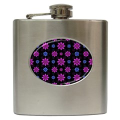 Stylized Dark Floral Pattern Hip Flask (6 Oz) by dflcprints