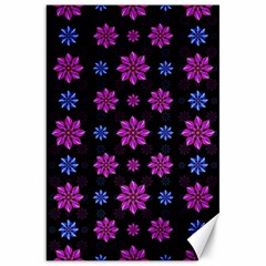 Stylized Dark Floral Pattern Canvas 20  X 30  