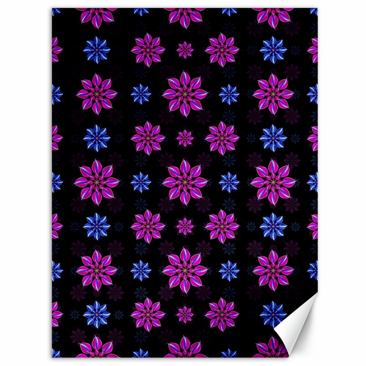 Stylized Dark Floral Pattern Canvas 36  x 48  