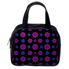 Stylized Dark Floral Pattern Classic Handbags (one Side) by dflcprints