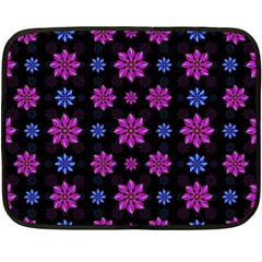 Stylized Dark Floral Pattern Double Sided Fleece Blanket (mini)  by dflcprints