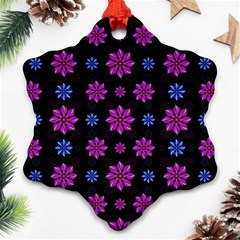 Stylized Dark Floral Pattern Ornament (snowflake) by dflcprints