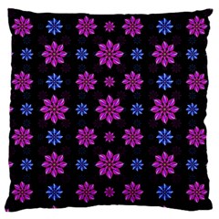 Stylized Dark Floral Pattern Large Cushion Case (one Side) by dflcprints