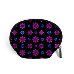 Stylized Dark Floral Pattern Accessory Pouches (small)  by dflcprints