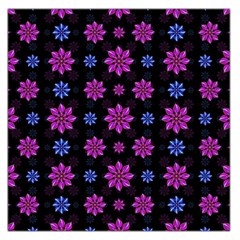 Stylized Dark Floral Pattern Large Satin Scarf (square) by dflcprints