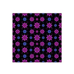 Stylized Dark Floral Pattern Satin Bandana Scarf by dflcprints