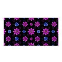 Stylized Dark Floral Pattern Satin Wrap by dflcprints