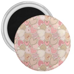 Cute Romantic Hearts Pattern 3  Magnets