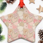 Cute Romantic Hearts Pattern Ornament (Star) Front