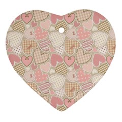 Cute Romantic Hearts Pattern Heart Ornament (Two Sides)