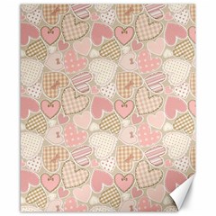 Cute Romantic Hearts Pattern Canvas 8  x 10 