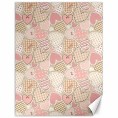 Cute Romantic Hearts Pattern Canvas 12  x 16  