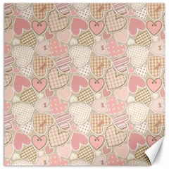 Cute Romantic Hearts Pattern Canvas 16  x 16  