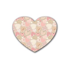 Cute Romantic Hearts Pattern Rubber Coaster (Heart) 