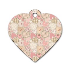 Cute Romantic Hearts Pattern Dog Tag Heart (One Side)