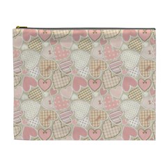 Cute Romantic Hearts Pattern Cosmetic Bag (XL)