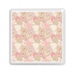 Cute Romantic Hearts Pattern Memory Card Reader (Square)  Front