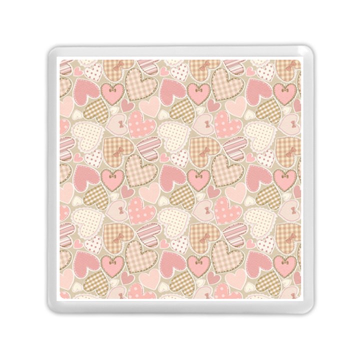 Cute Romantic Hearts Pattern Memory Card Reader (Square) 