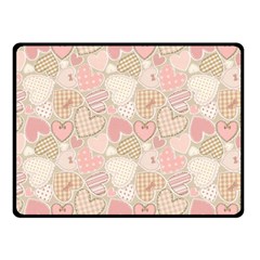 Cute Romantic Hearts Pattern Double Sided Fleece Blanket (Small) 