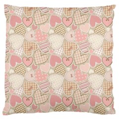 Cute Romantic Hearts Pattern Large Flano Cushion Case (One Side)