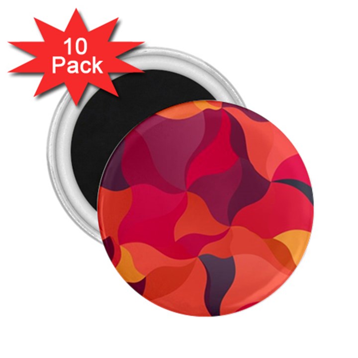 Red Orange Yellow Pink Art 2.25  Magnets (10 pack) 