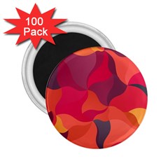 Red Orange Yellow Pink Art 2 25  Magnets (100 Pack)  by yoursparklingshop