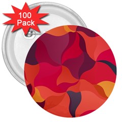 Red Orange Yellow Pink Art 3  Buttons (100 Pack)  by yoursparklingshop