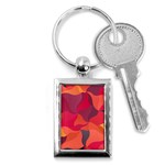 Red Orange Yellow Pink Art Key Chains (Rectangle)  Front