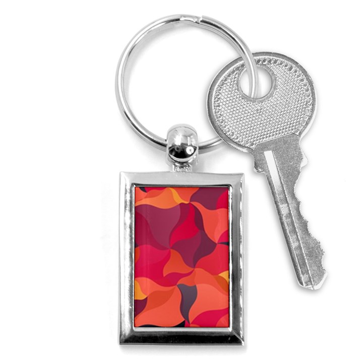 Red Orange Yellow Pink Art Key Chains (Rectangle) 