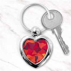 Red Orange Yellow Pink Art Key Chains (heart)  by yoursparklingshop