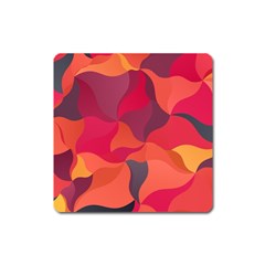 Red Orange Yellow Pink Art Square Magnet by yoursparklingshop